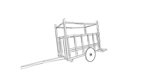 Premium Vector | A drawing of a cart with the word " on it