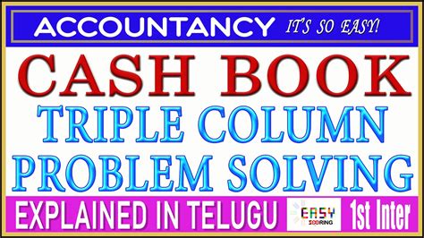 Triple Column Cash Book Problem Solving YouTube