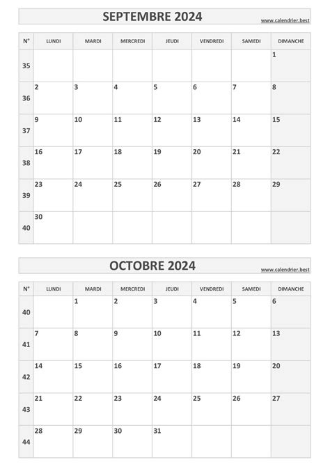 Calendrier 2024 Septembre Octobre Glori Kalindi