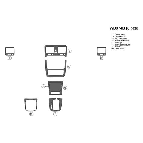 B I Wd B Rba D Raw Brushed Aluminum Small Dash Kit Pcs