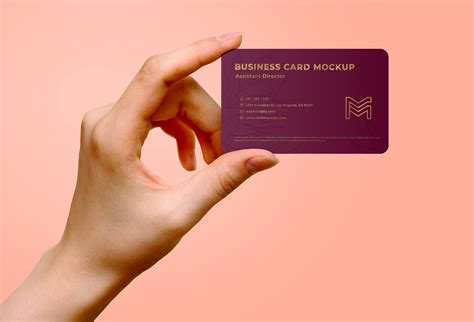 Free Hand Holding Card Mockup Mockuptree