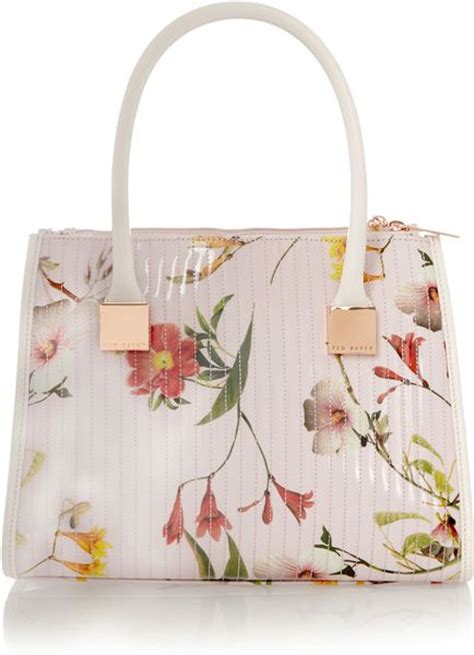 Ted Baker Nude Floral Print Medium Quilt Tote Bag In Multicolor Multi