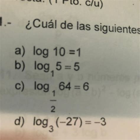 Cual De Las Siguientes Igualdades Es Verdadera Brainly Lat