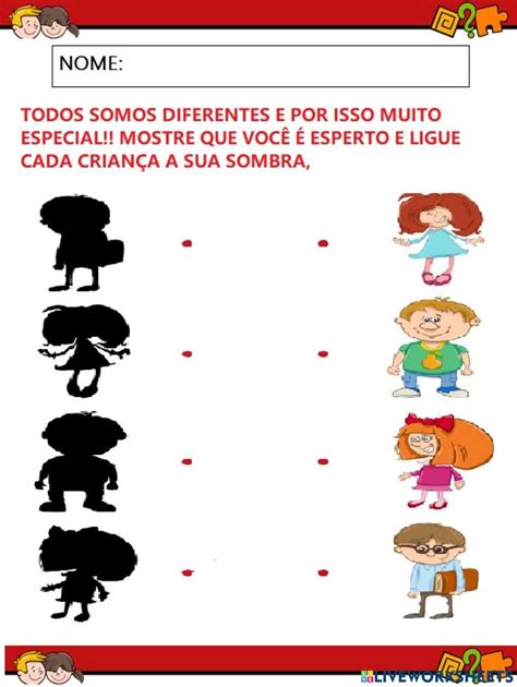 Atividades Somos Todos Diferentes 1 Ano - Todos somos diferentes interactive worksheet