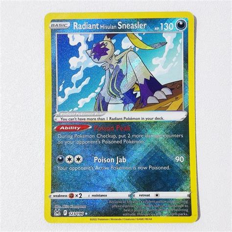 Radiant Hisuian Sneasler 123 196 Tarjeta De Pokemon Holo De Origen