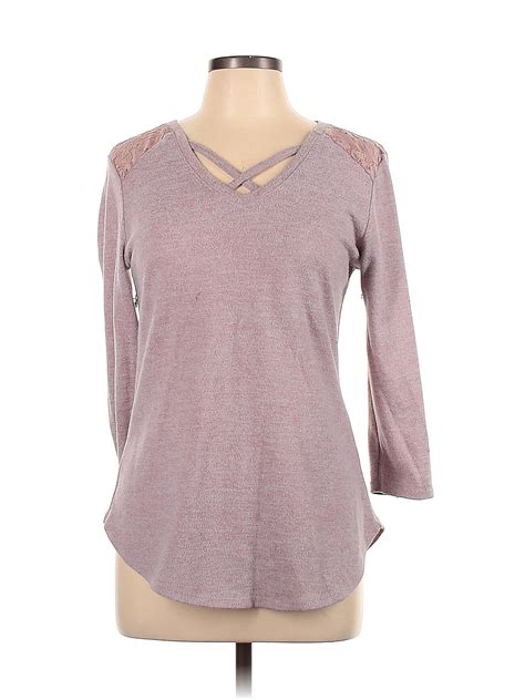 Bobbie Brooks Purple Pink Long Sleeve Top Size L 36 Off Thredup