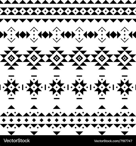 Set Of Seamless Borders In The Aztec Style Vector Image