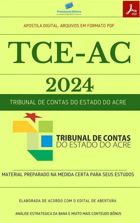 Provimento Efetivo Concursos Apostila Do Tce Ac Administra O