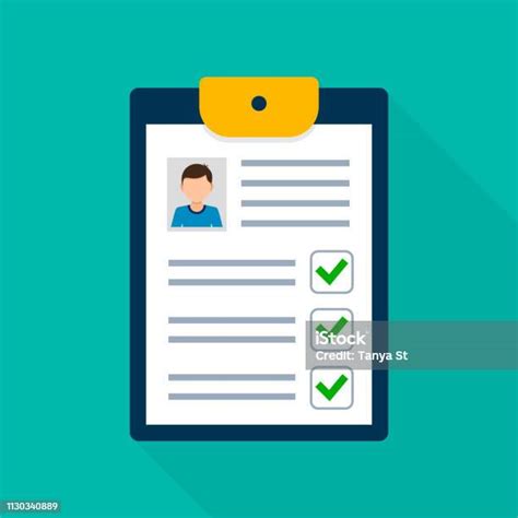 Clipboard Dengan Ilustrasi Siluet Manusia Formulir Aplikasi Checklist