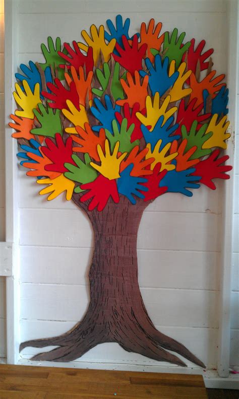 A Tree Made From My Children Hand Prints I Made The Trunk From A