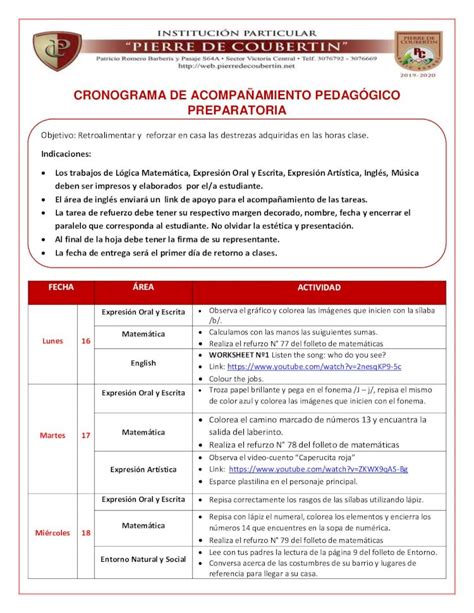 PDF CRONOGRAMA DE ACOMPAÑAMIENTO PEDAGÓGICO web pierredecoubertin