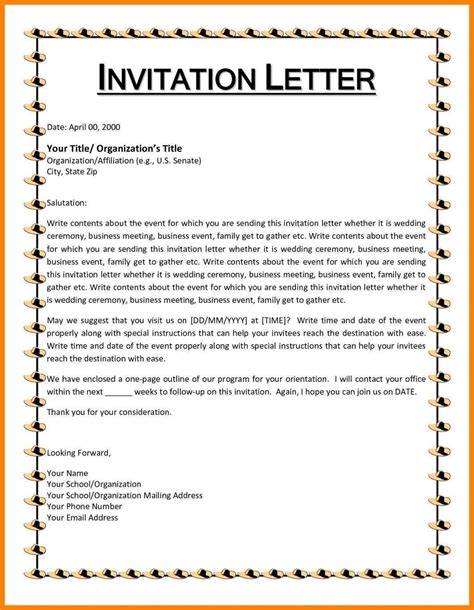 Sample Invitation Letter To Chief Guest For Annual Function Design Talk