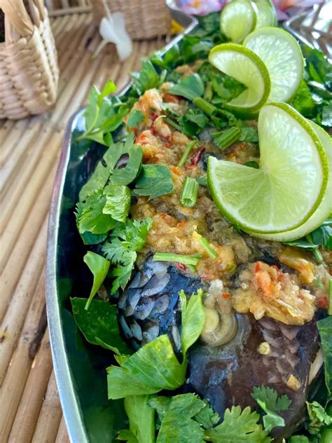 Thai Steamed Fish Recipe With Lime And Garlic Hungry In Thailand