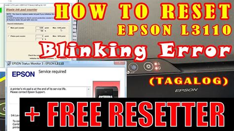 How To Reset Epson L3110 Tagalog Paano Mag Reset Ng Epson L3110 Reset Epson Youtube