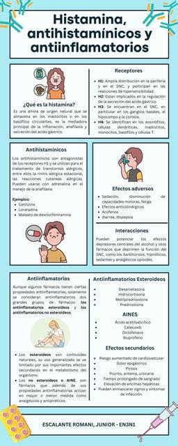 Infografía Histamina antihistamínicos y antiinflamatorios Junior