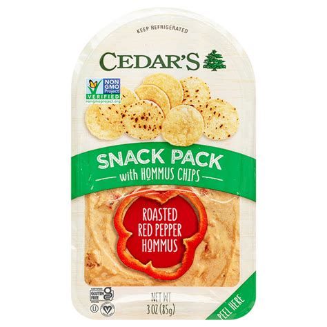 Save On Cedar S Snack Pack Roasted Red Pepper Hommus With Chips Order