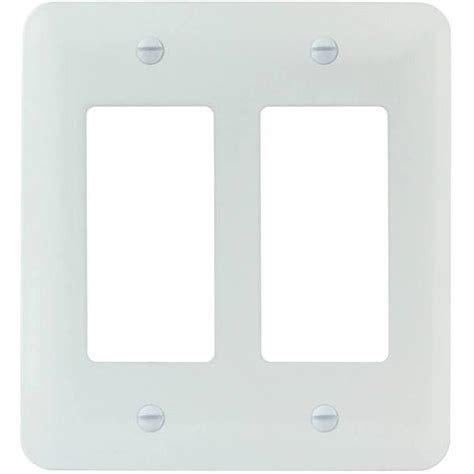 Titan3 White Smooth 2 Gang Rocker Princess Metal Wall Plate 10 Pack