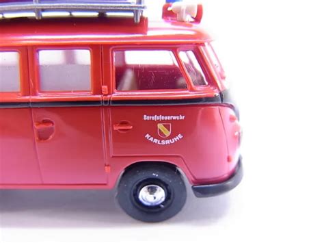 BREKINA VW VOLKSWAGEN Bus T1 Bulli Berufsfeuerwehr Karlsruhe H0 1 87