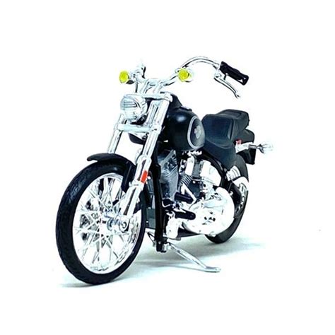 Miniatura Moto Harley Davidson FXST Softail 1984 Preta S41 1 18