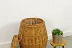 Vintage Rotan Wasmand Met Deksel Mand Vintage Bohemian Reliving