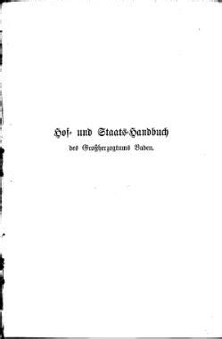 Hof und Staatshandbuch des Großherzogtums Baden 1910 XVII GenWiki