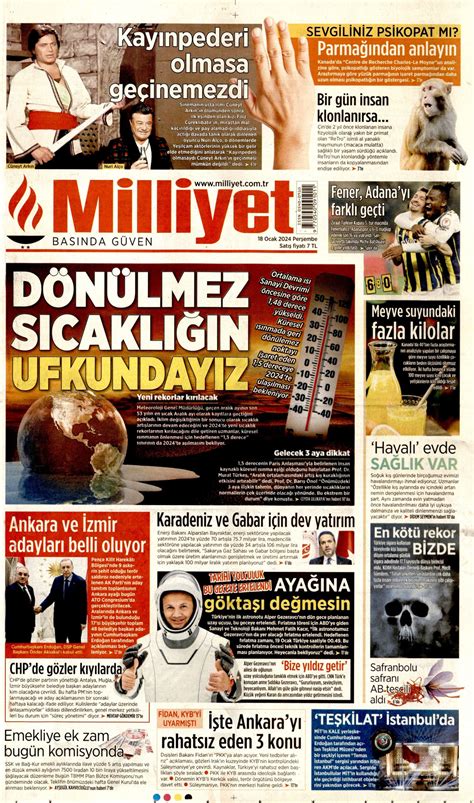 Milliyet Gazetesi Milliyet Manşet Oku Haberler 18 Ocak 2024