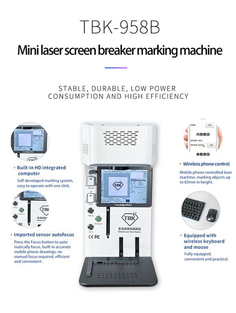 Tbk 958b Laser Back Glass Removing Machine For Iphone With Laser Print