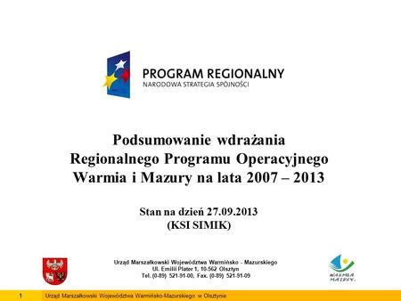 Stan Wdra Ania Program W Operacyjnych Na Lata Ppt Pobierz