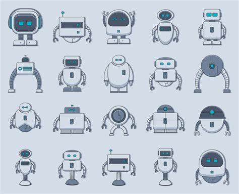 Robot Line Filled Illustration 13454847 Vector Art at Vecteezy