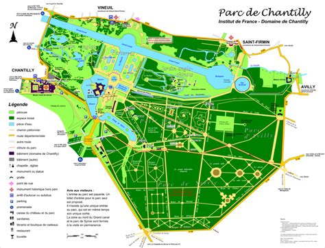 Chantilly 60 plan du parc du château Category Jardin à la