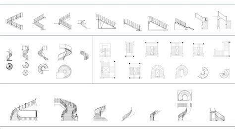 Stairs Cad Blocks 001 - 3dshopfree