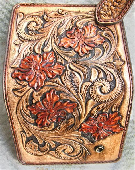 Tooled Wallet Travel Case Western Sheridan Style Leather Craft