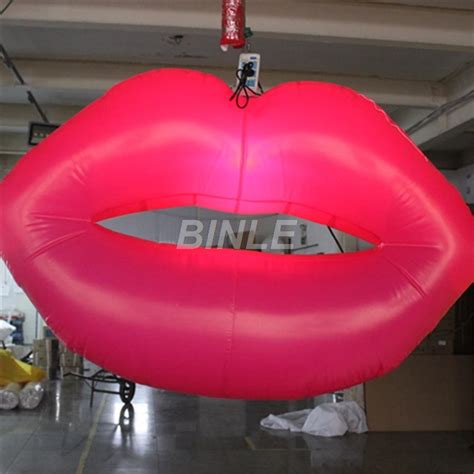 1 5mw Sexy Giant Inflatable Red Lip Balloon With Led Lights For