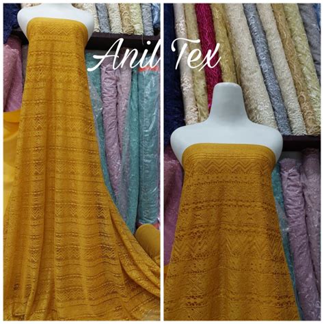 Jual Kain Brokat Malika Motif Katun Salur Bahan Brukat Kebaya Malika