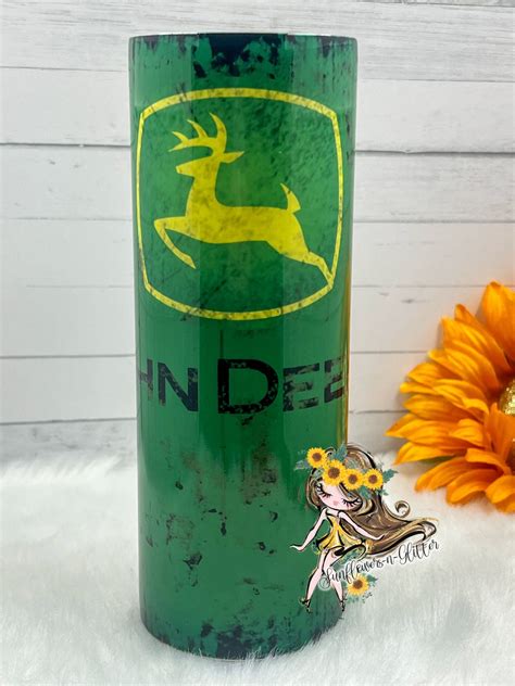 John Deere Rusty Tumbler Tractor Man John Deere Tumbler Etsy