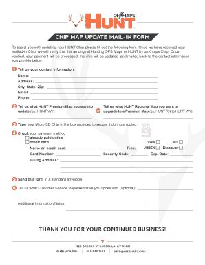 Fillable Online Chip Update Form Pdf OnXmaps Hunt Fax Email Print