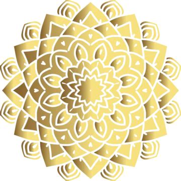 Mandala Dorado Decorativo Sobre Blanco Vector PNG Mandala Dorado