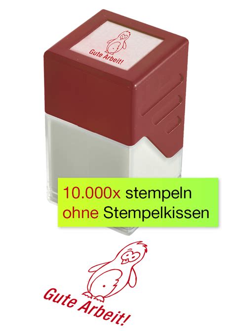 Siebdruck Stempel Perpetuum Pinguin Gute Arbeit