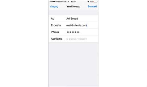 iPhone iPad için e posta hesabı kurulumu Alfa Tasarım İnternet