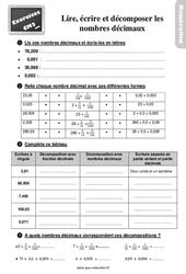 Décimaux 5eme Primaire Exercice évaluation révision leçon