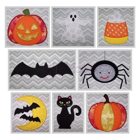 Halloween Applique Design Set Designs Formats Etsy