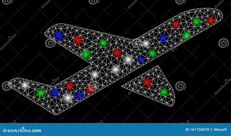 Bright Mesh Network Aviation With Flare Spots Stock Vector