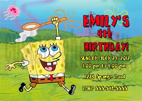 Spongebob Personalized Invitations - Invitation Design Blog