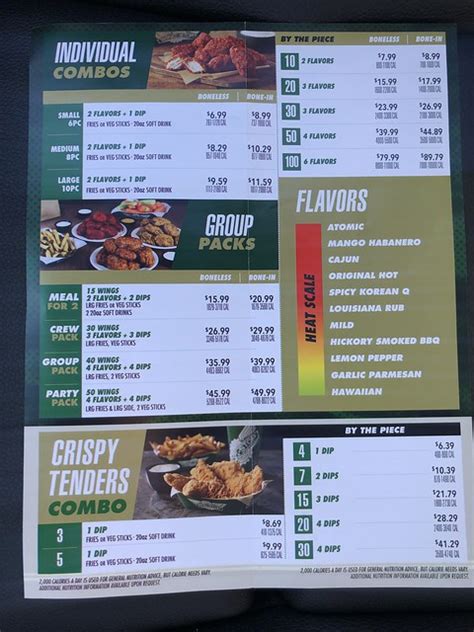 Wing Stop Menu