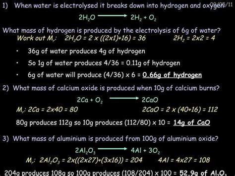 Gcse C Reacting Masses Revision Ppt