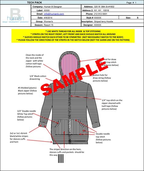 Tech-Pack Template — Apparel Manufacturing and Consulting - Human B