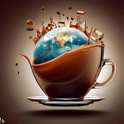 Premium Photo Celebrate A Cup Of Coffee With The Earth In It Ai