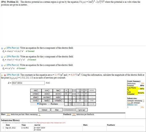 Solved Problem The Electric Potential In A Certain Chegg