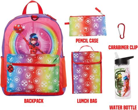 Buy Miraculous Ladybug Backpack Set With Lunch Bag For Girls 16 Inch