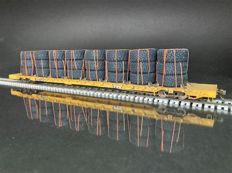 Ho Scale Ton Flatcar With Mine Equipment Tires Protoloads